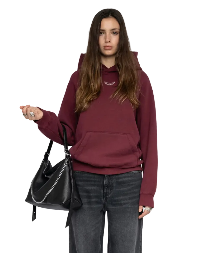 ZV Georgy Red hoodie with Rhinestones