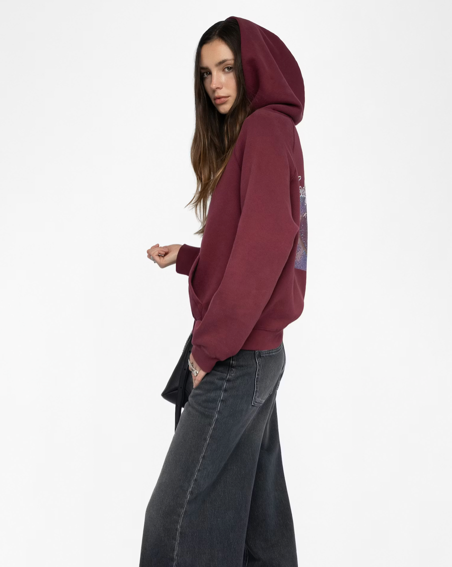 ZV Georgy Red hoodie with Rhinestones