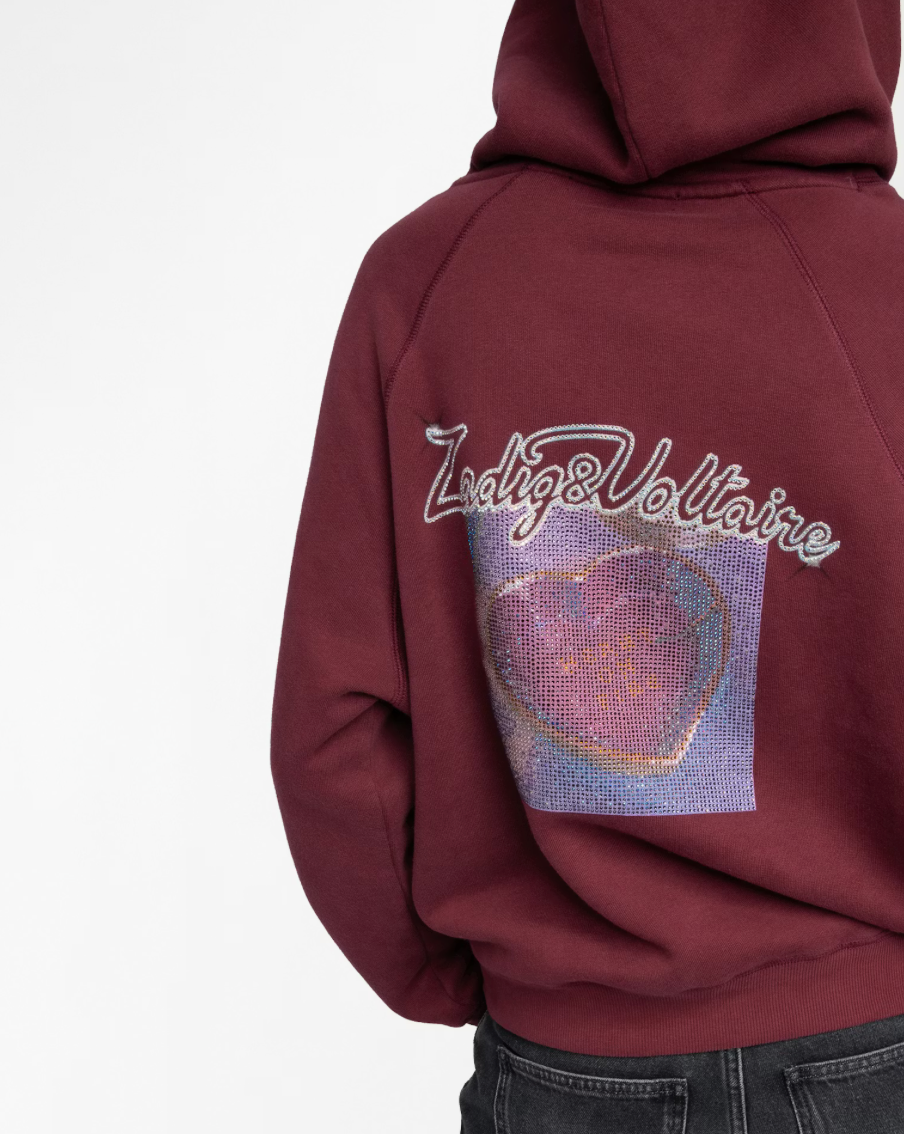 ZV Georgy Red hoodie with Rhinestones