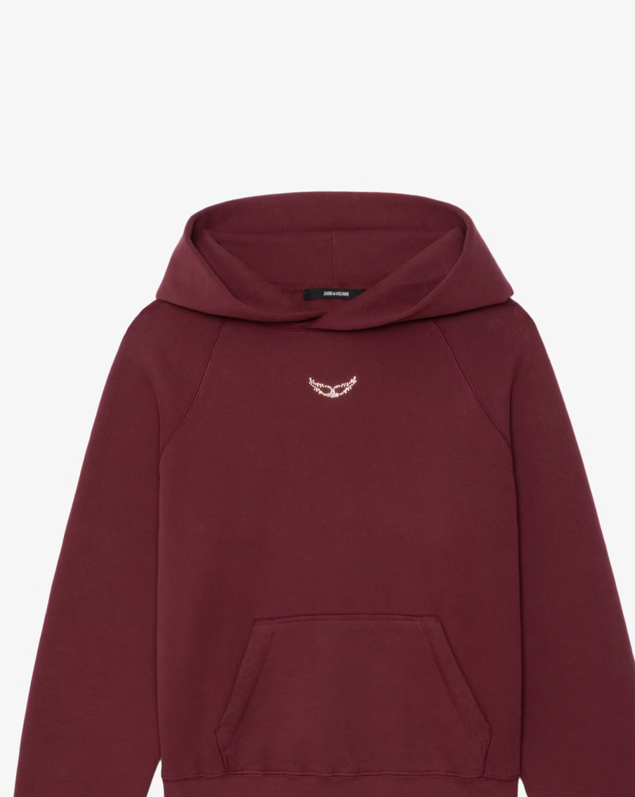 ZV Georgy Red hoodie with Rhinestones
