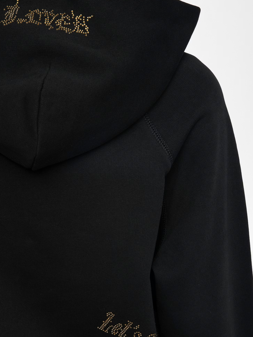 ZV Georgy Black hoodie with Rhinestone