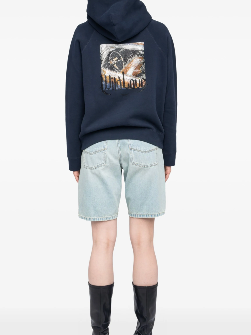 ZV Georgy Navy hoodie with Rhinestone