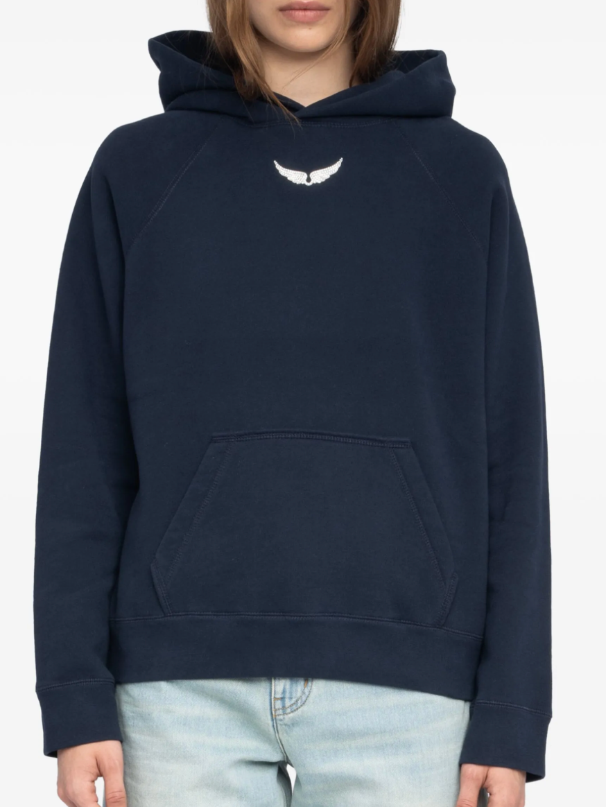 ZV Georgy Navy hoodie with Rhinestone