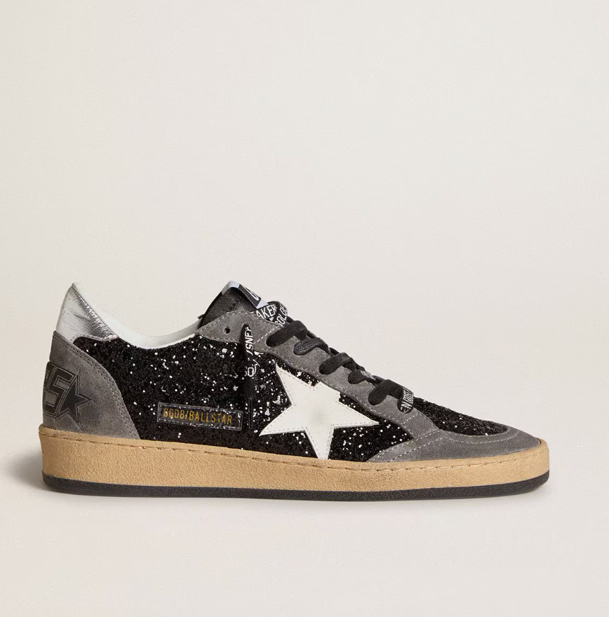GGDB  Ball Star in glitter with leather star and metallic leather heel tab
