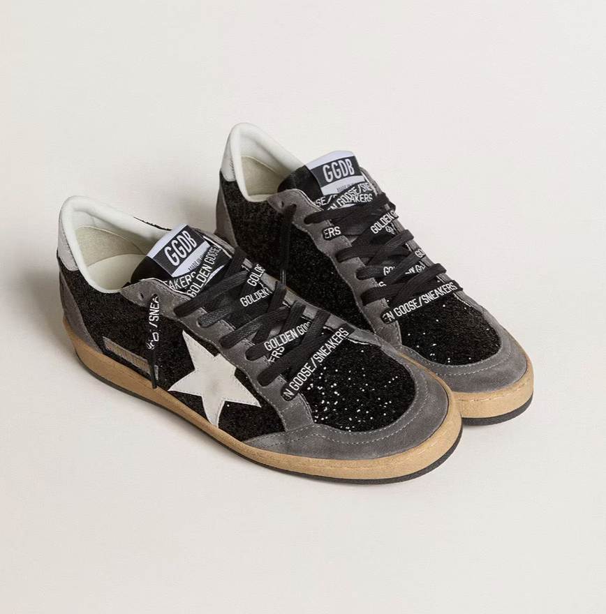 GGDB  Ball Star in glitter with leather star and metallic leather heel tab