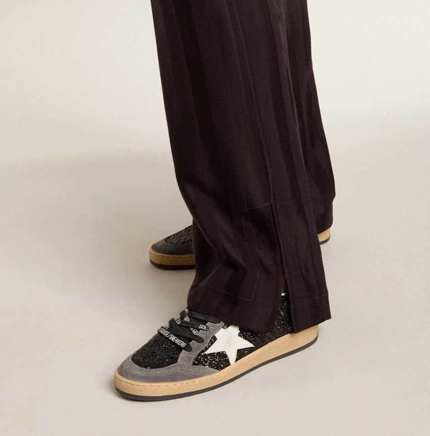 GGDB  Ball Star in glitter with leather star and metallic leather heel tab