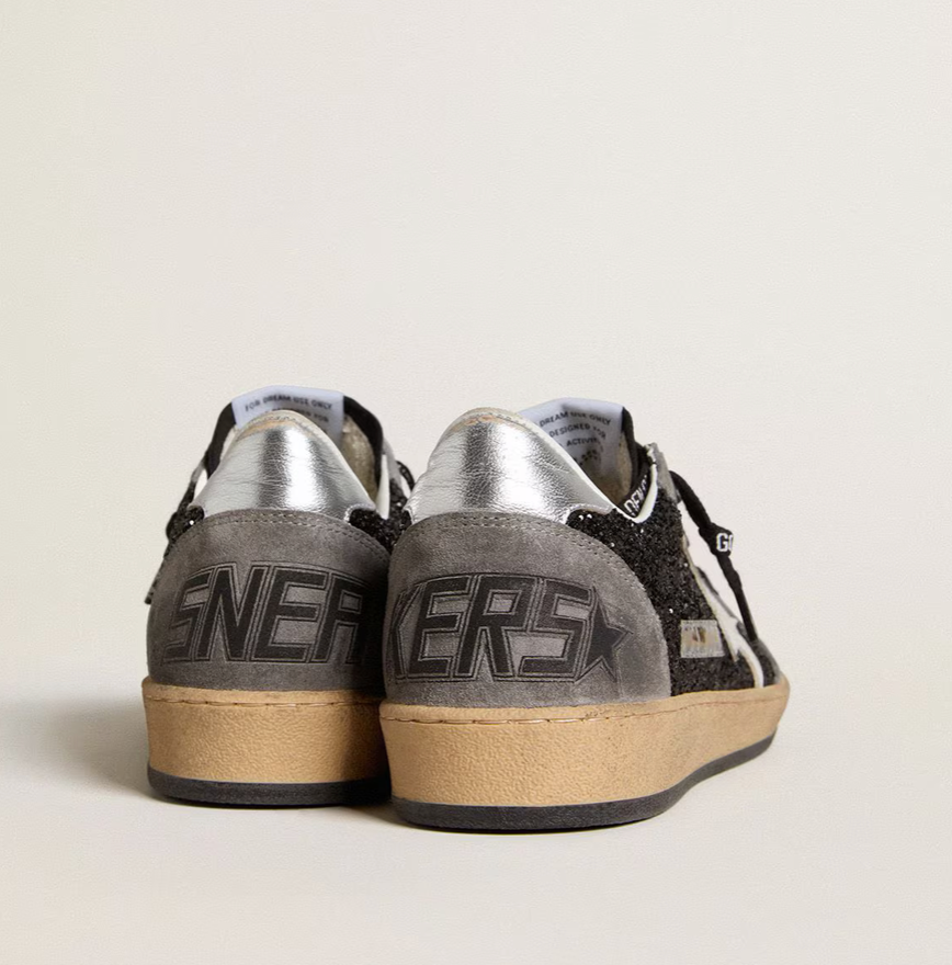 GGDB  Ball Star in glitter with leather star and metallic leather heel tab