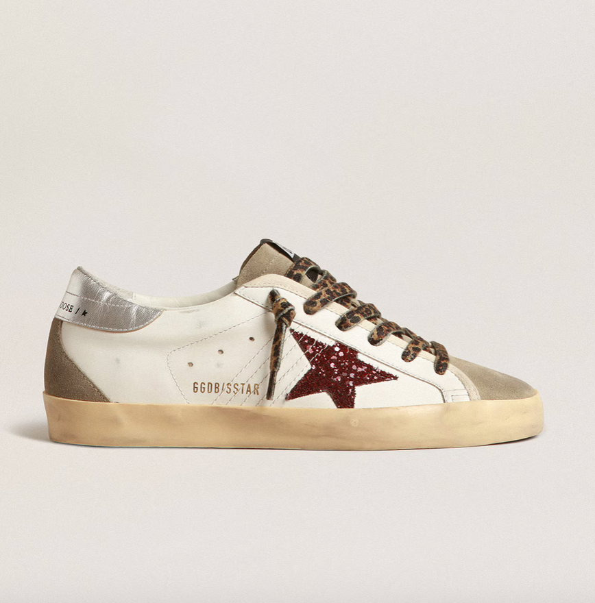 GGDB Super-Star with burgundy glitter star and silver heel tab
