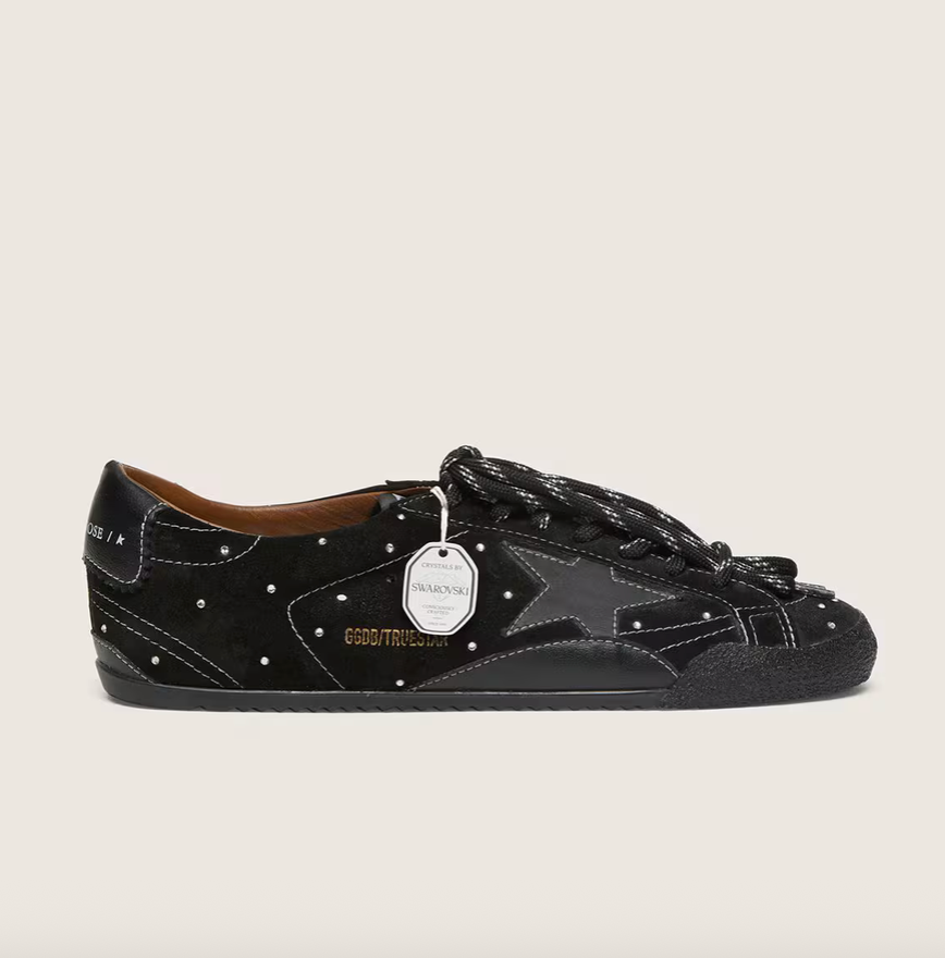 GGDB True-Star in black suede with Swarovski crystals