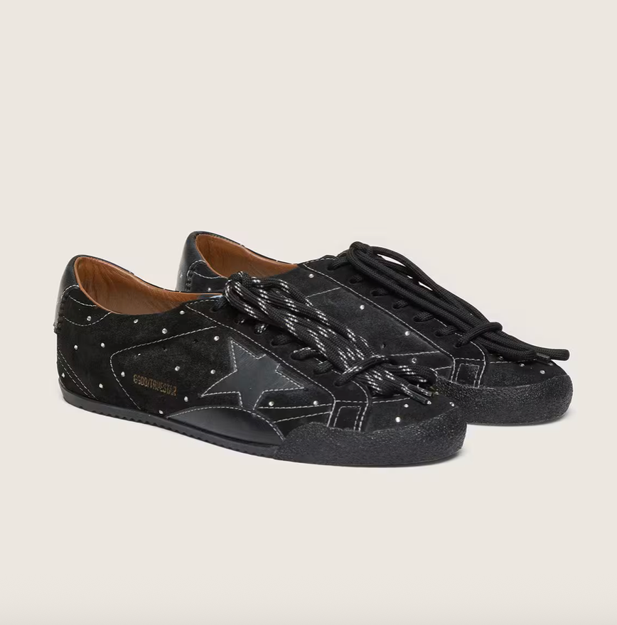 GGDB True-Star in black suede with Swarovski crystals