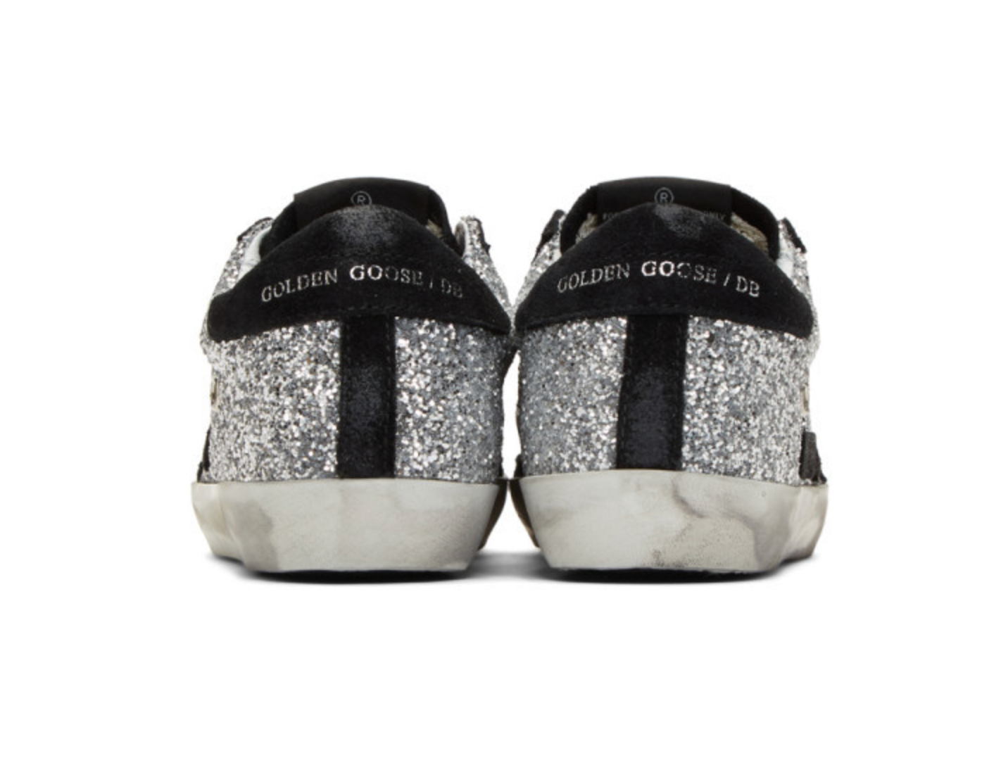 GGDB Silver glitter leather superstar