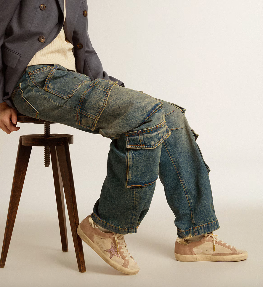 GGDB Super star in pale pink suede