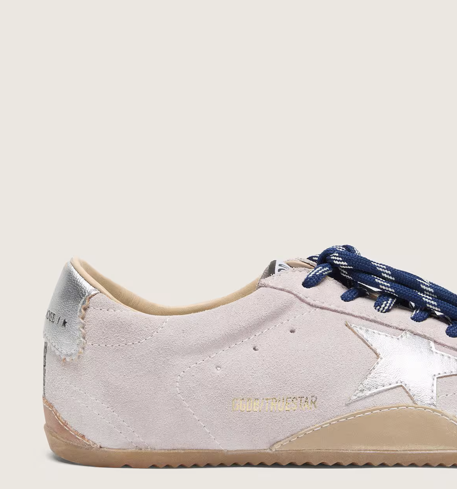 GGDB True-Star in pastel pink suede with silver star and heel tab