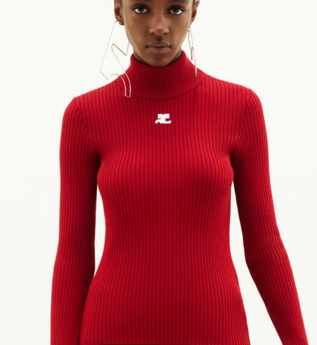 REEDITION RIB KNIT MOCKNECK SWEATER