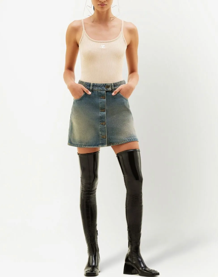 REEDITION RIBBED TANK TOP