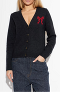 BOW V-NECK CARDIGAN