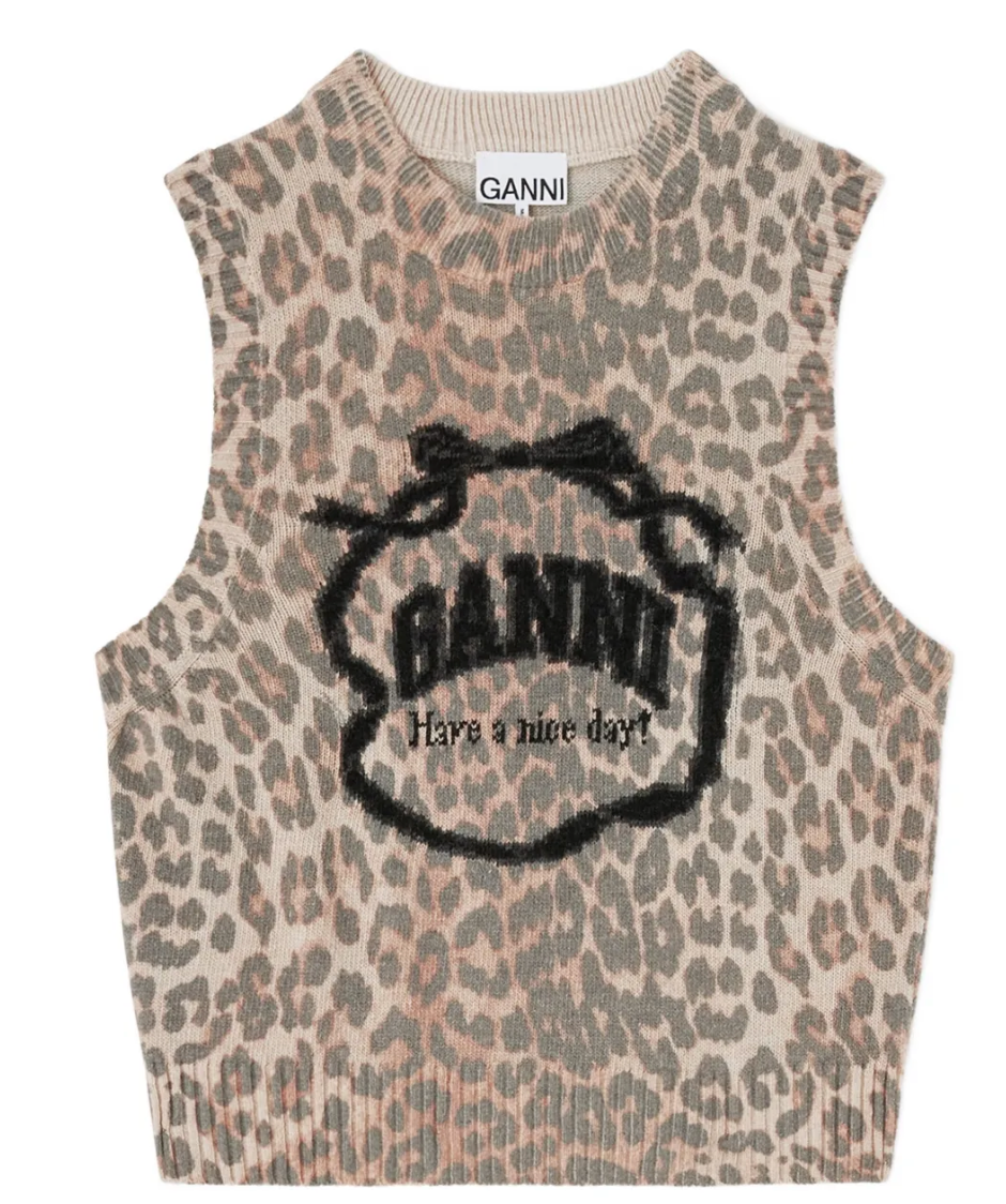 GANNI LEOPARD VEST