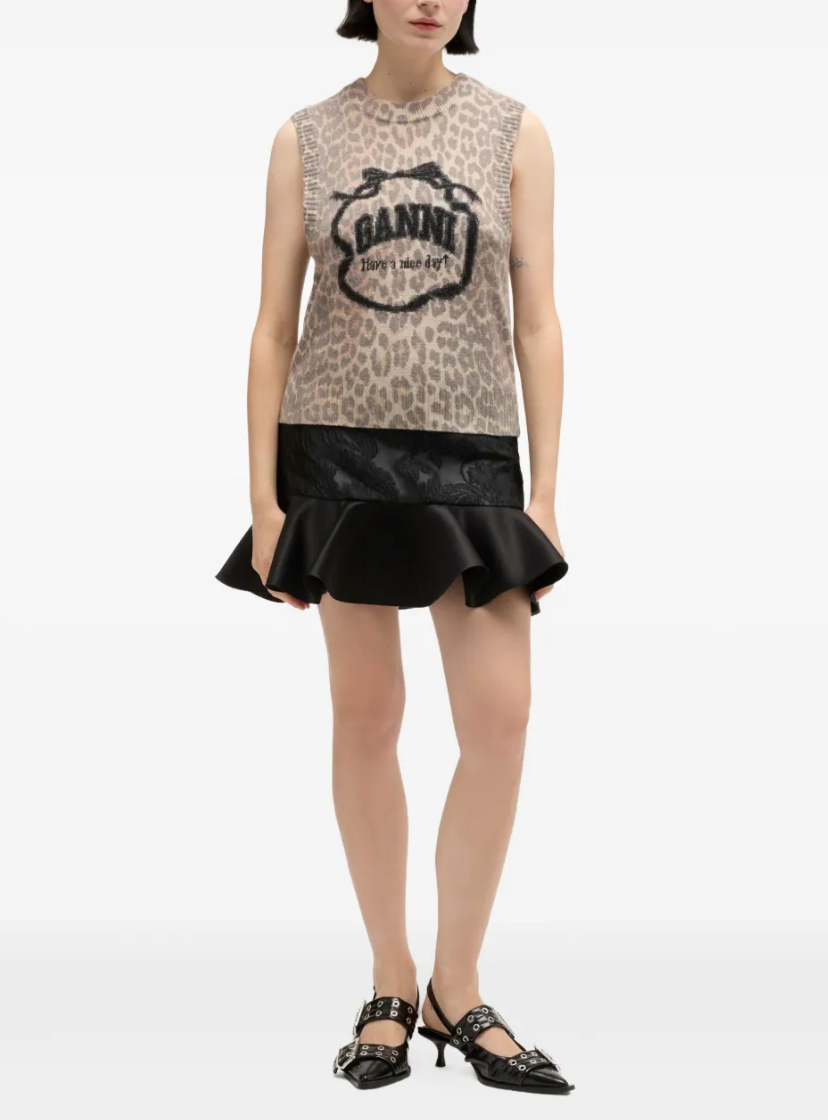 GANNI LEOPARD VEST