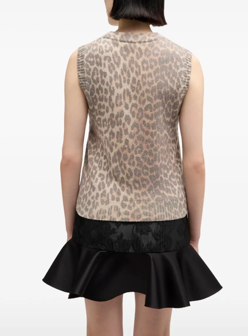 GANNI LEOPARD VEST