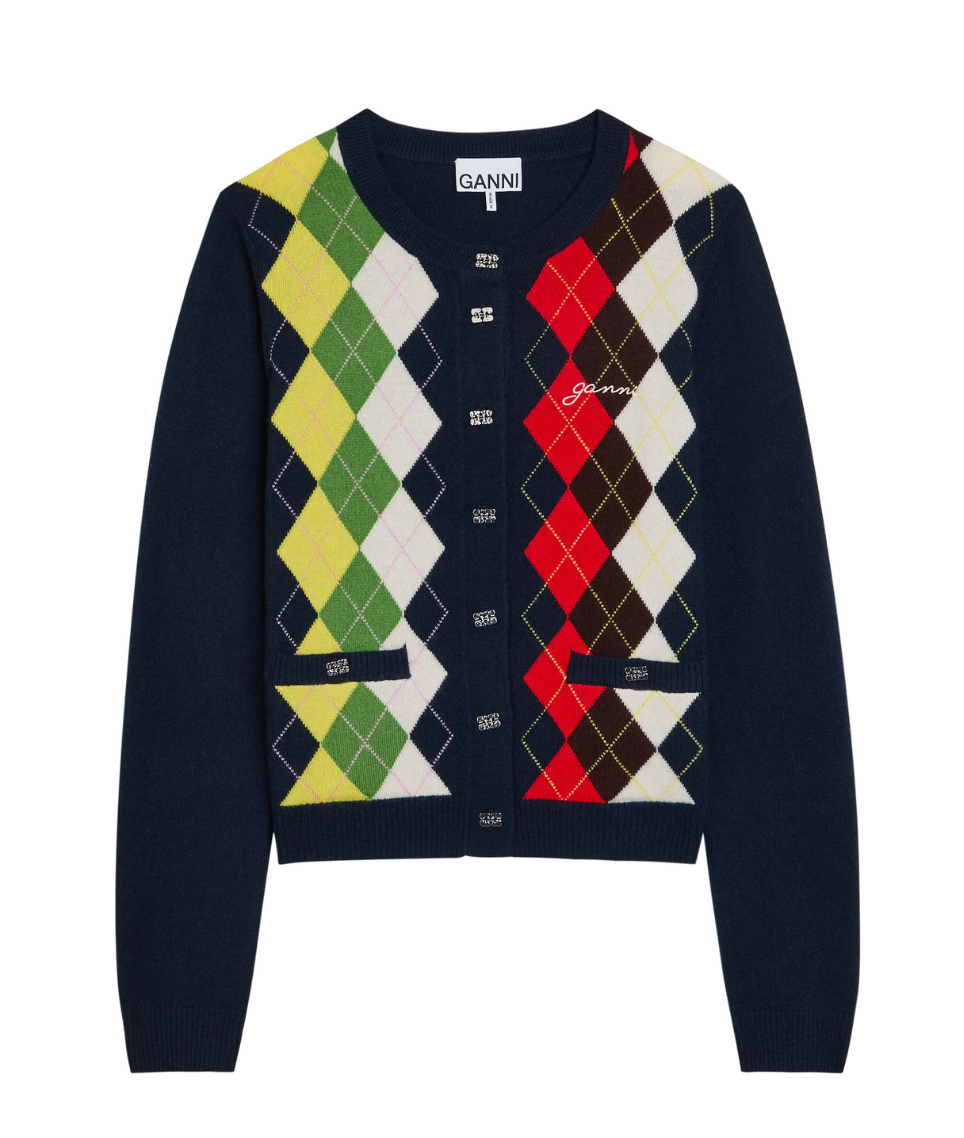 ARGYLE WOOL CARDIGAN