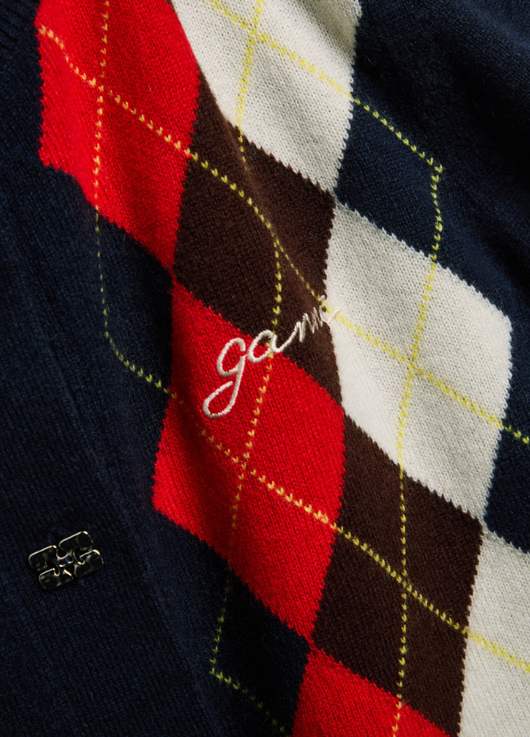 ARGYLE WOOL CARDIGAN
