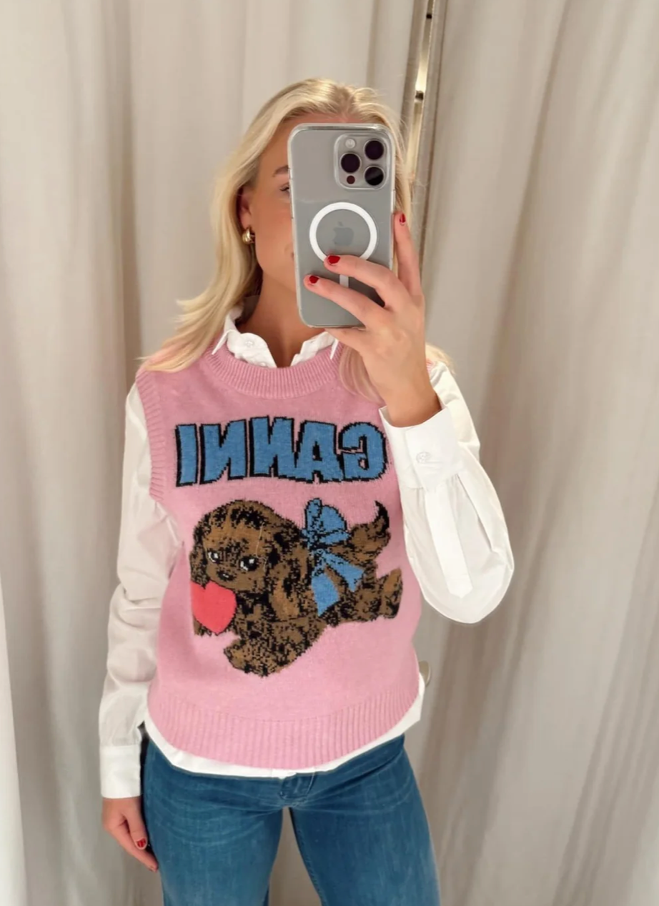 PUPPY INTARSIA WOOL BLEND