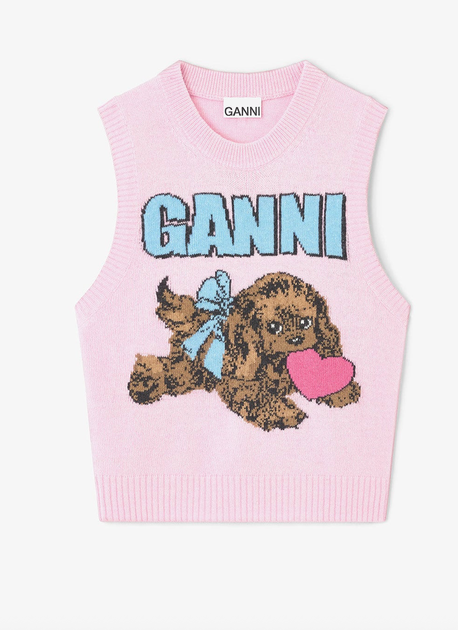 PUPPY INTARSIA WOOL BLEND
