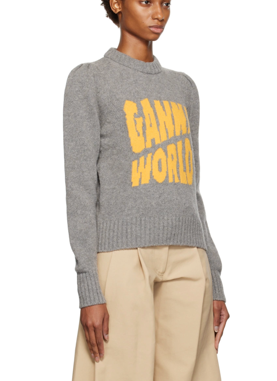 GRAY INTARSIA JUMPER