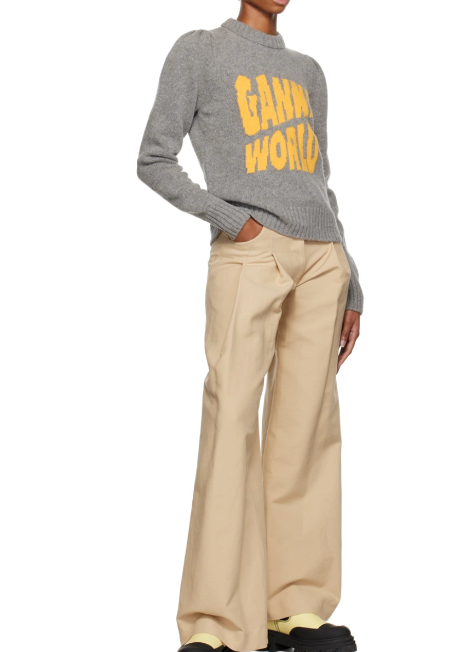 GRAY INTARSIA JUMPER