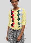 YELLOW CHECK CARDIGAN