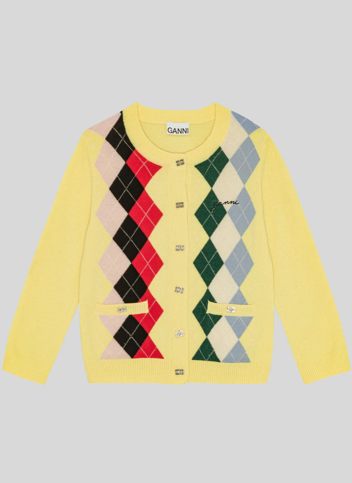 YELLOW CHECK CARDIGAN