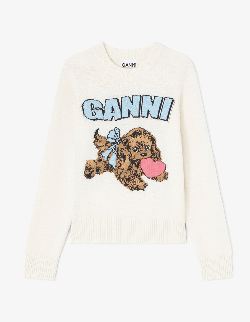 IVORY PUPPY WOOL JUMPER