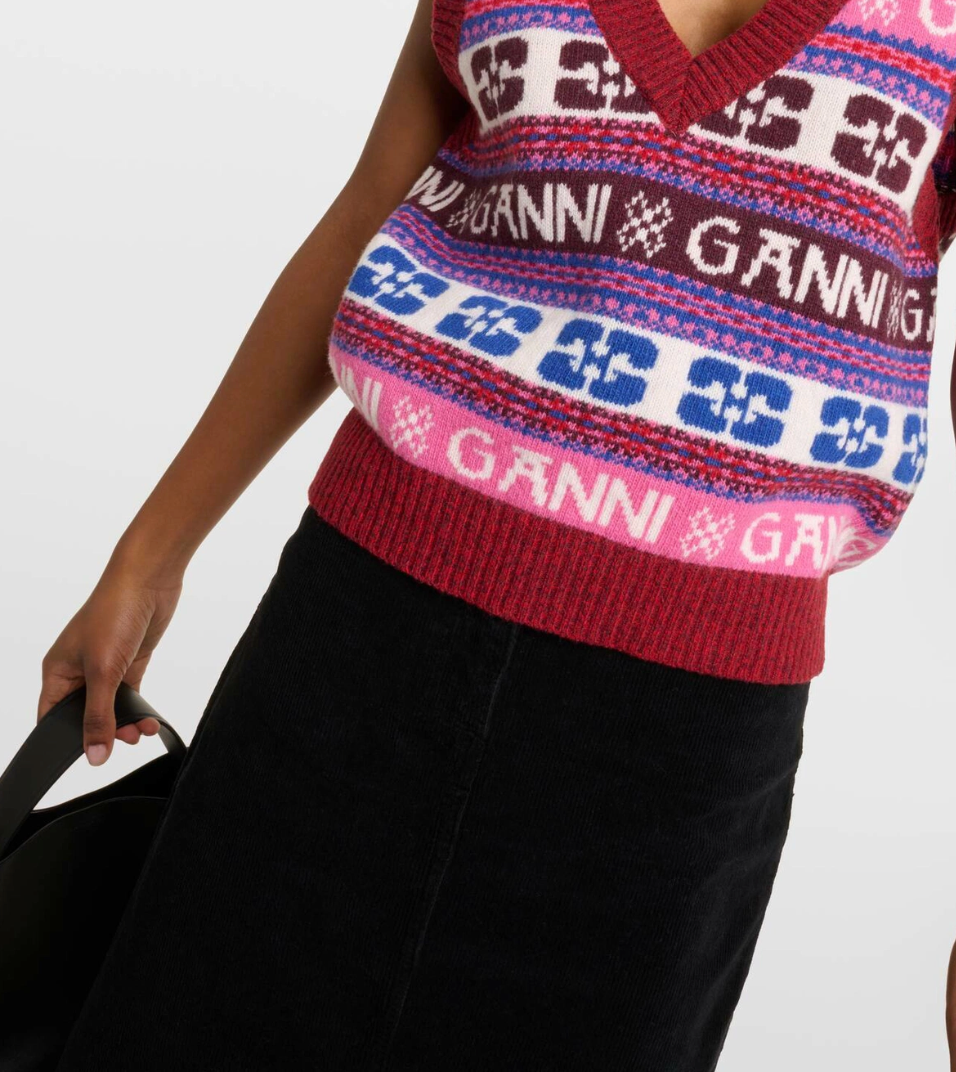 JACQUARD WOOL BLEND VEST