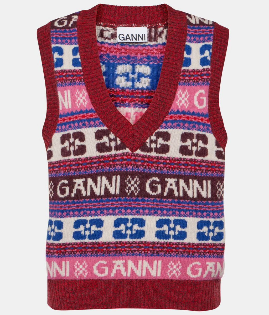 JACQUARD WOOL BLEND VEST