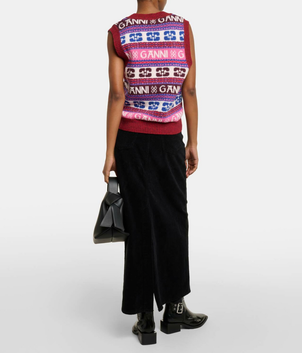 JACQUARD WOOL BLEND VEST