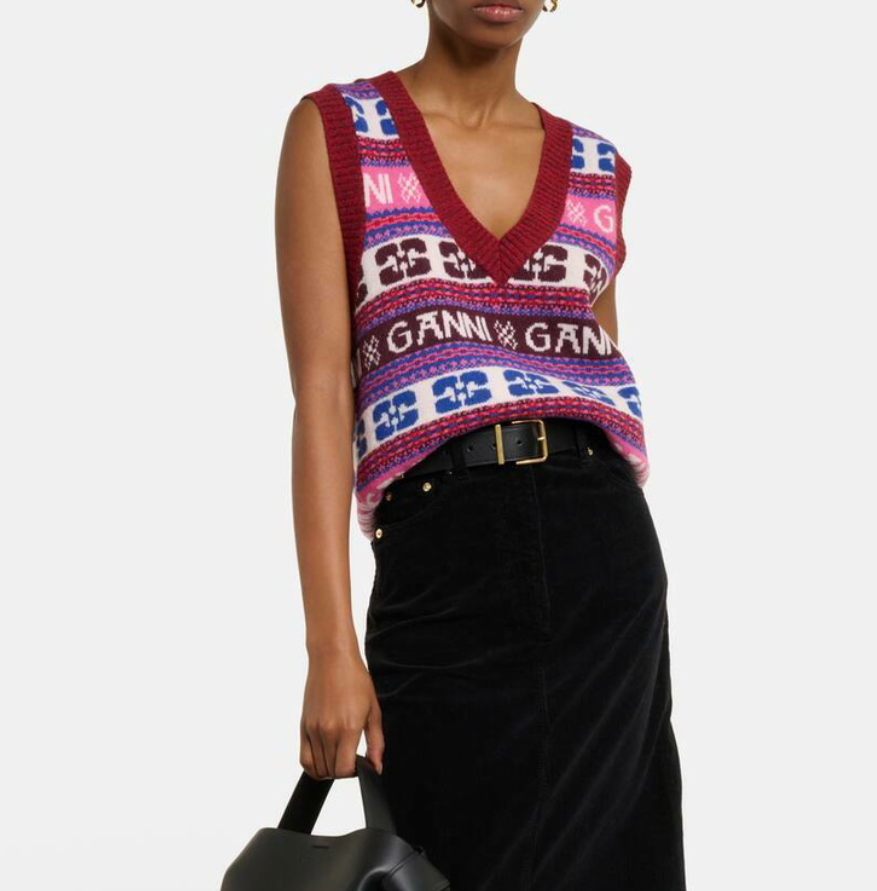 JACQUARD WOOL BLEND VEST