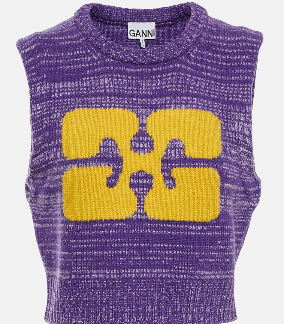 CROPPED WOOL-BLEND VEST
