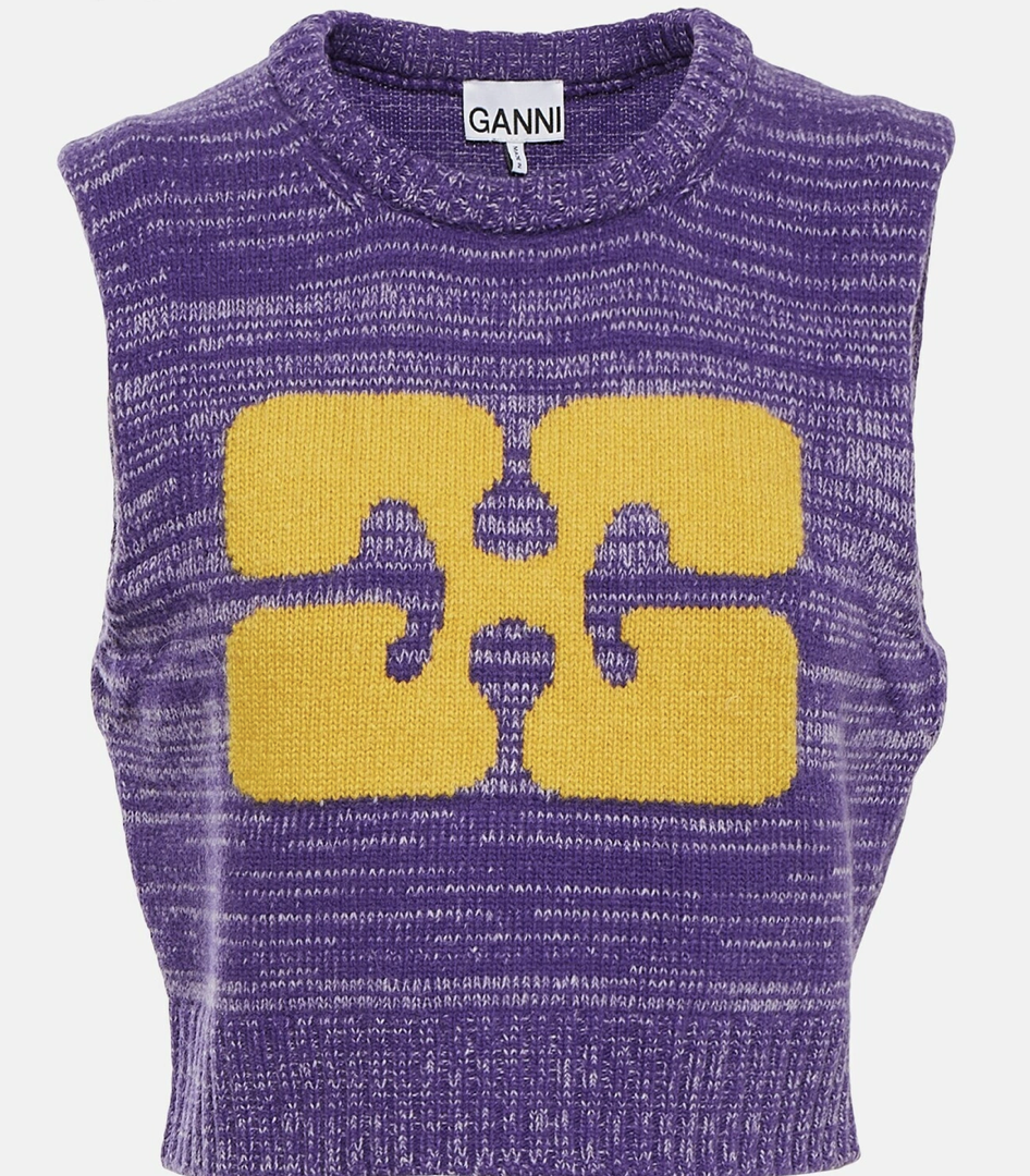 CROPPED WOOL-BLEND VEST