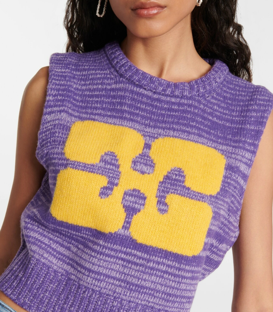 CROPPED WOOL-BLEND VEST