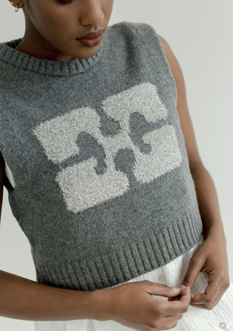 CROPPED WOOL-BLEND VEST