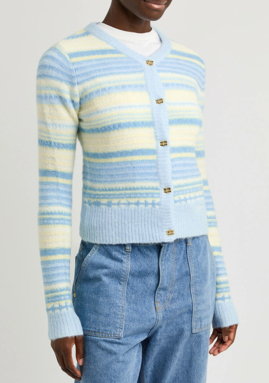 ALPACA AND WOOL BLEND CARDIGAN STRIPE