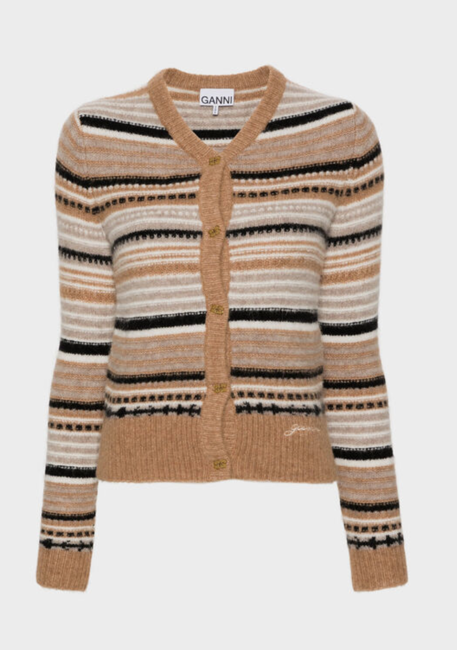 ALPACA AND WOOL BLEND CARDIGAN STRIPE