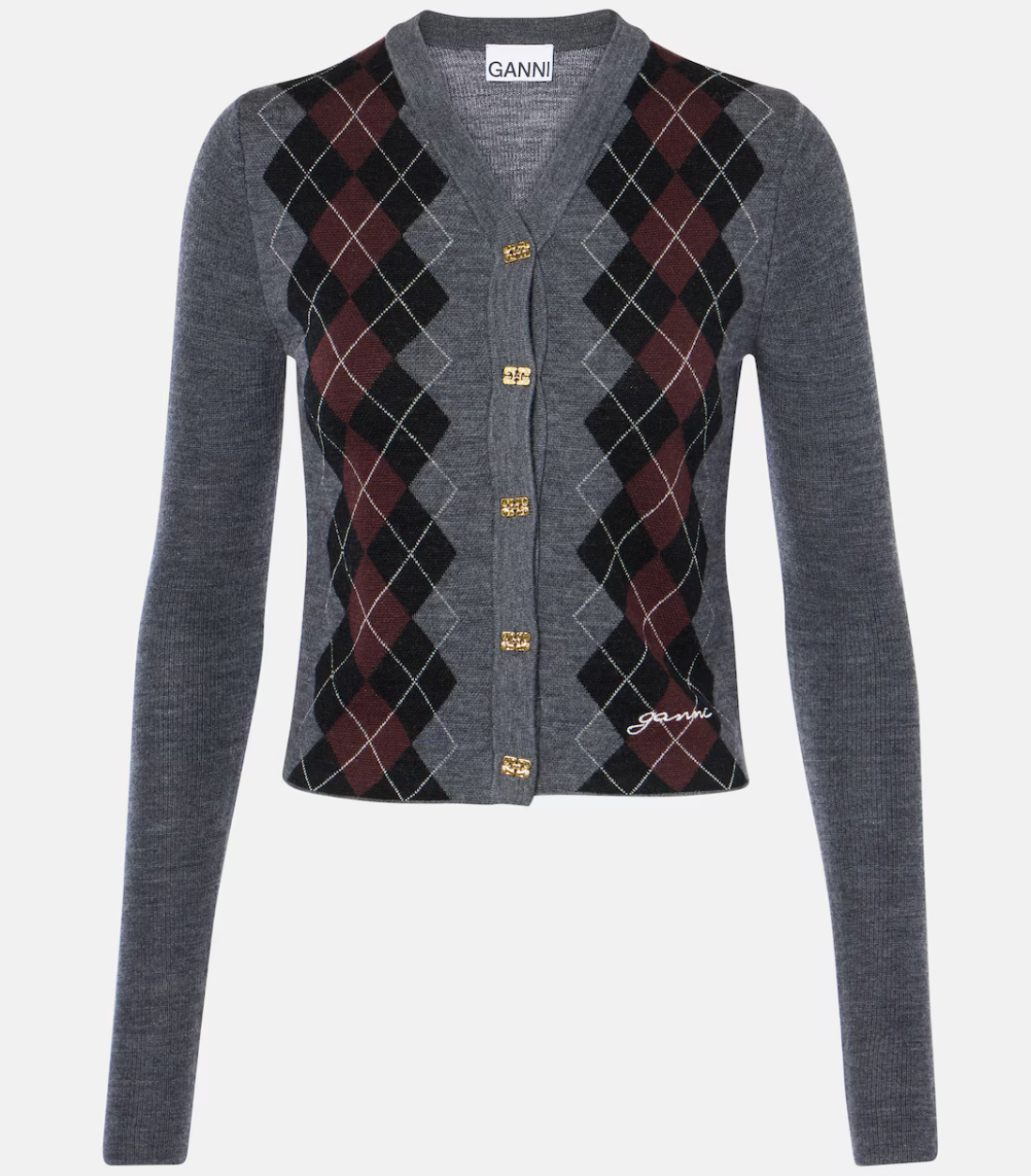 ARGYLE WOOL CARDIGAN