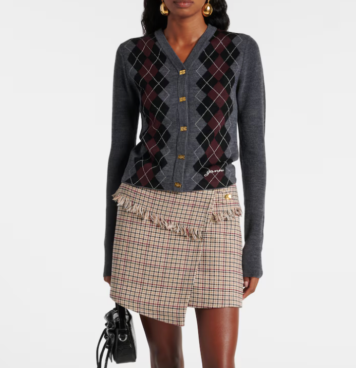 ARGYLE WOOL CARDIGAN