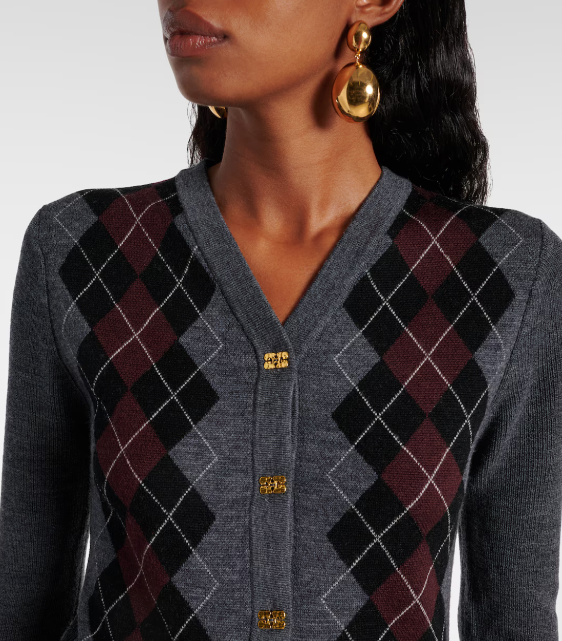 ARGYLE WOOL CARDIGAN
