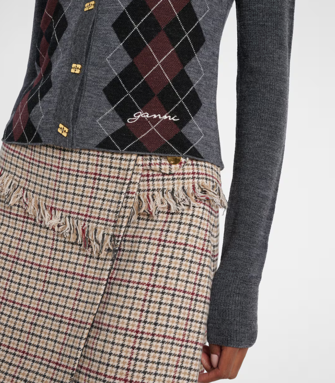 ARGYLE WOOL CARDIGAN