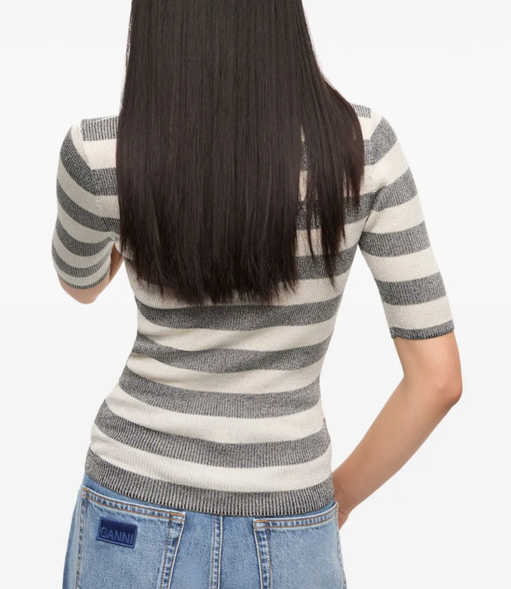 GREY STRIPED TOP