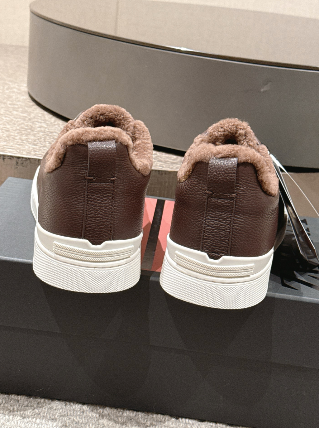 Ermenegildo Zegna Brown Shearling Triple Stitch