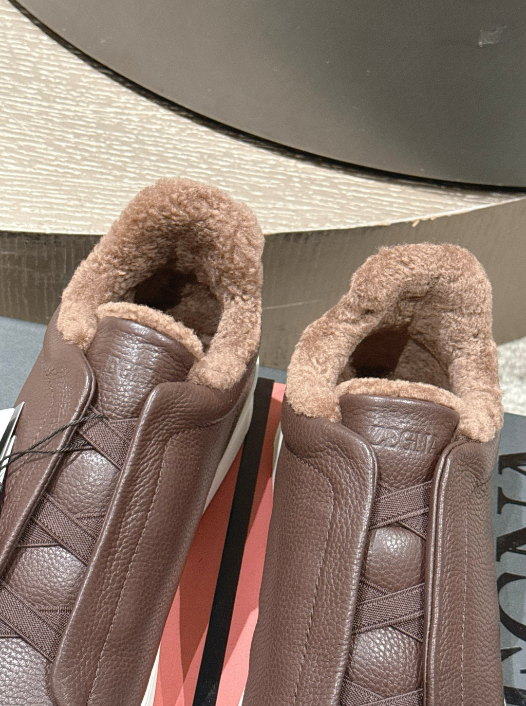 Ermenegildo Zegna Brown Shearling Triple Stitch