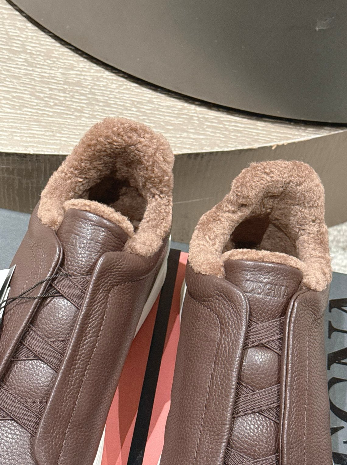 Ermenegildo Zegna Brown Shearling Triple Stitch